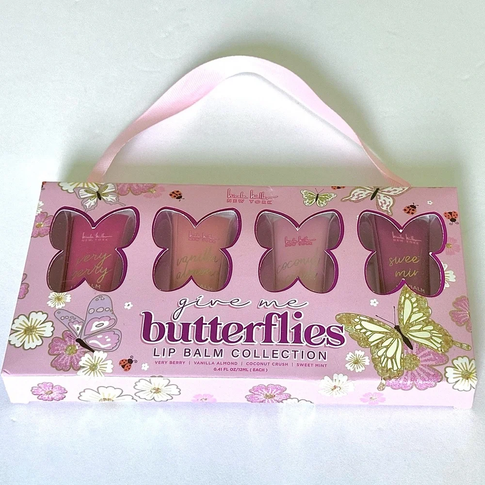 Nicole Miller NY Lip Balm Collection’Give me Butterflies’ 4 pc. BRAND NEW